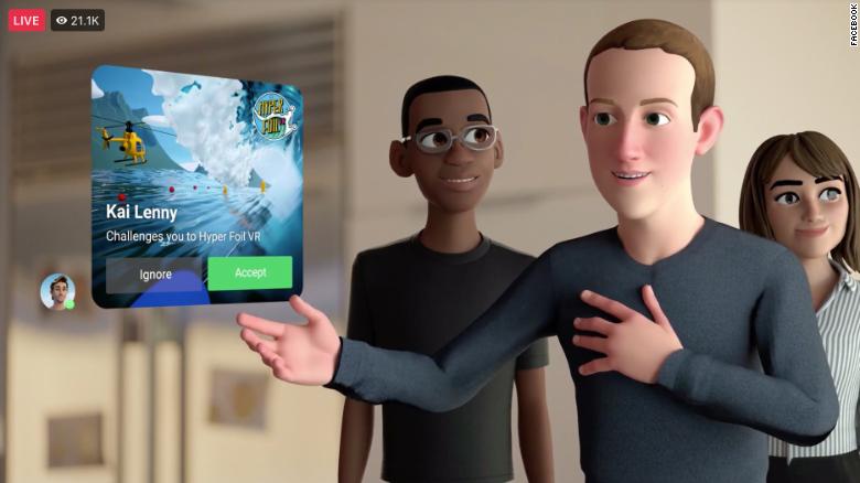 avatar de mark zuckerberg en el metaverso video demostración