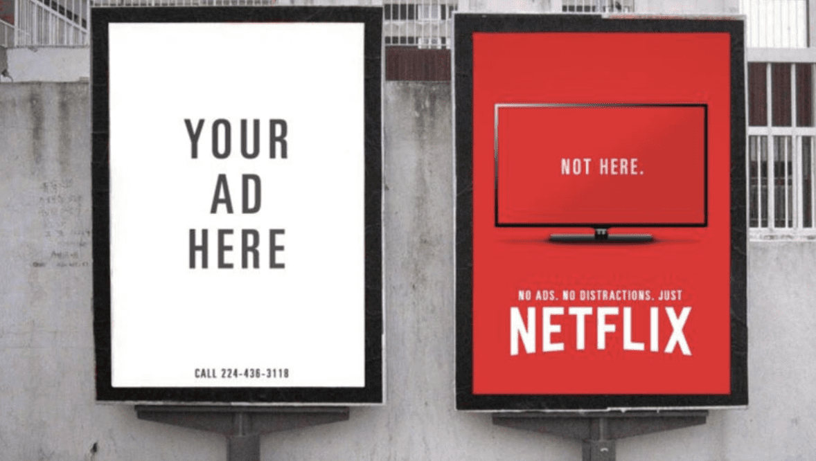 carteles promocionales de netflix sin ads