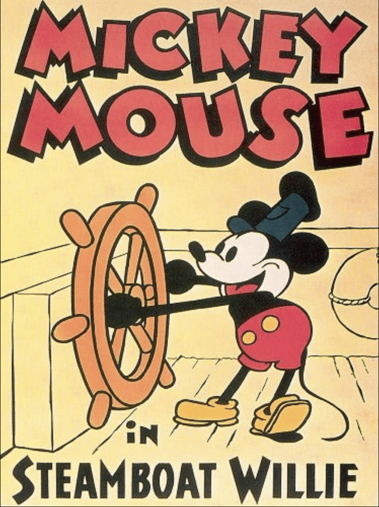 Portada de steamboat willie debut oficial de mickey mouse