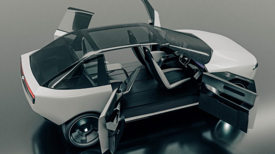 Diseño 3d de apple car, icar o proyecto titan por vanarama